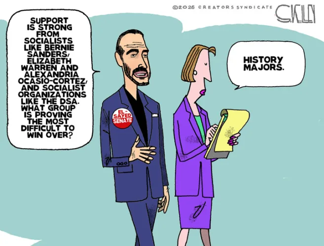 Editorial cartoon for Aug. 12, 2026